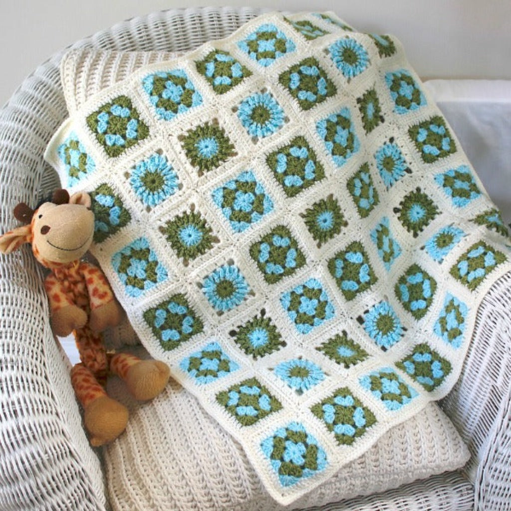 Crochet baby blanket, patchwork, store crochet baby quilt