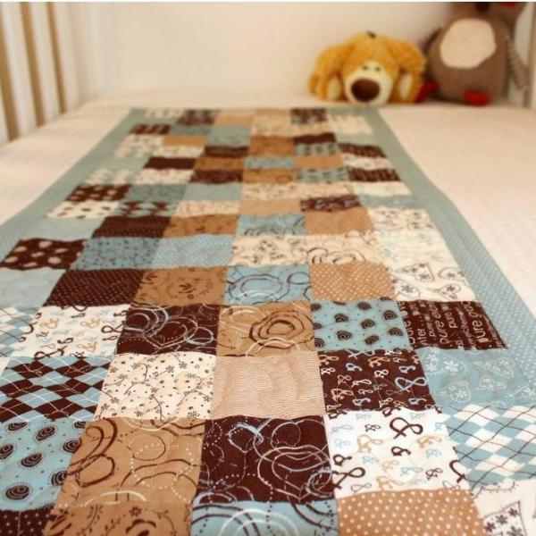 Patchwork Baby Quilt, Baby Boy shops Quilt, Baby Boy Bedding, 37x42 READY TO SHIP