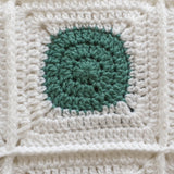 Circle to Square Crochet Baby Blanket in Green and Grey - Littler Quilts