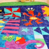 Handmade Children's Space Aliens Nursery Quilt - Littler Quilts