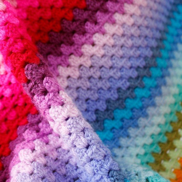 Handmade Crochet Rainbow Stripe Baby Blanket | Littler Quilts