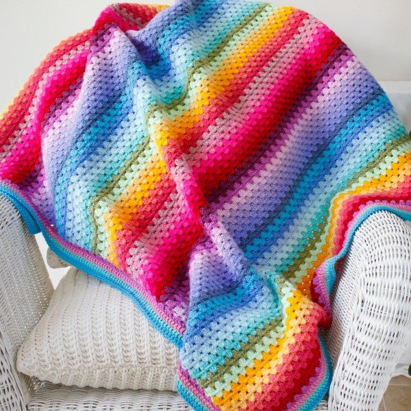 Handmade crochet rainbow selling blanket