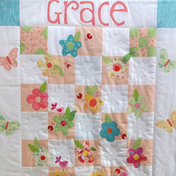 Personalised Custom Made Flowers, Bees and Birds Quilt - Littler Quilts